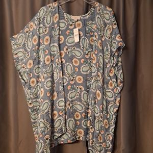 Loft paisley ruana wrap